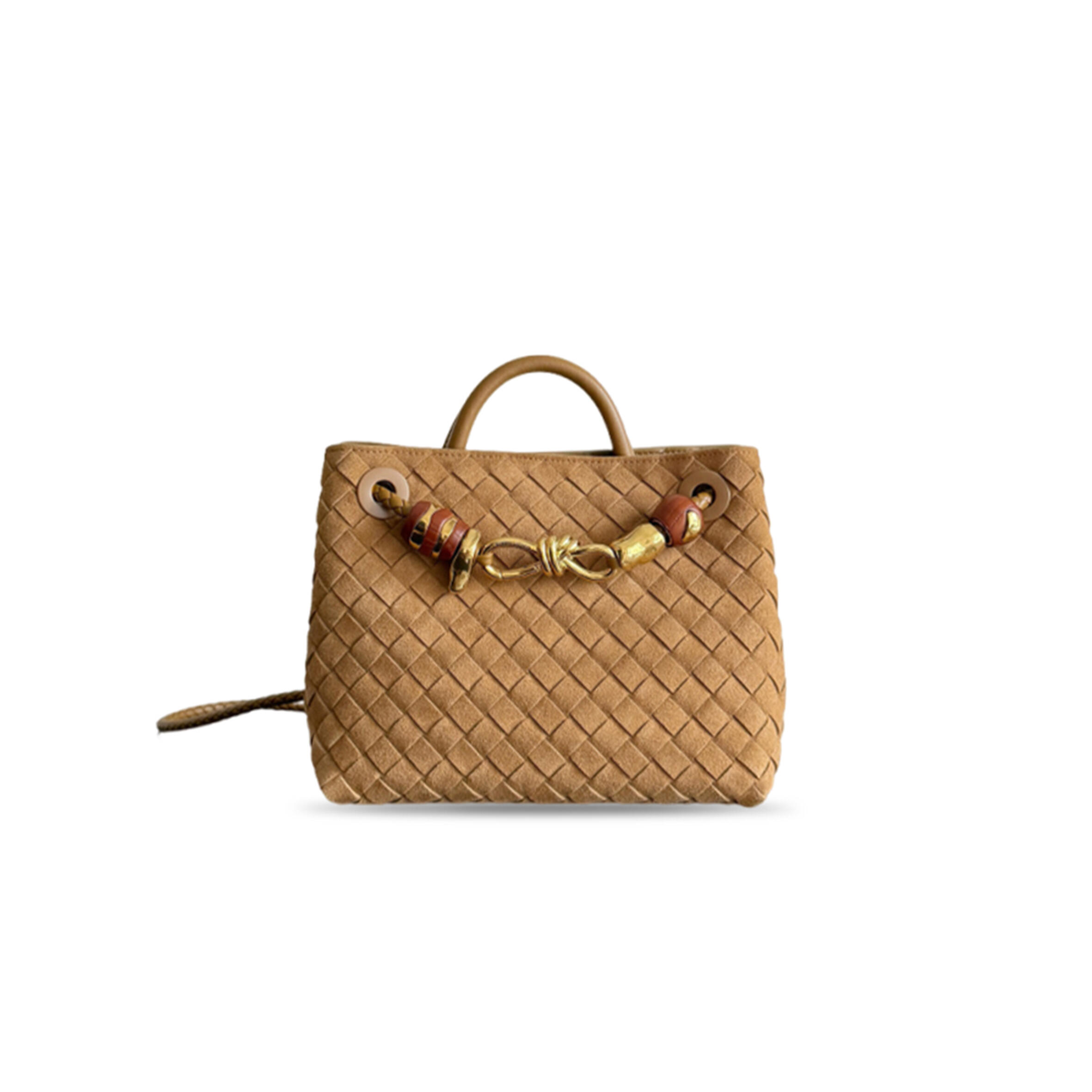 BOTTEGA VENETA ANDIAMO SMALL SUEDE TOTE BAG 743568 (25*22*10.5cm)